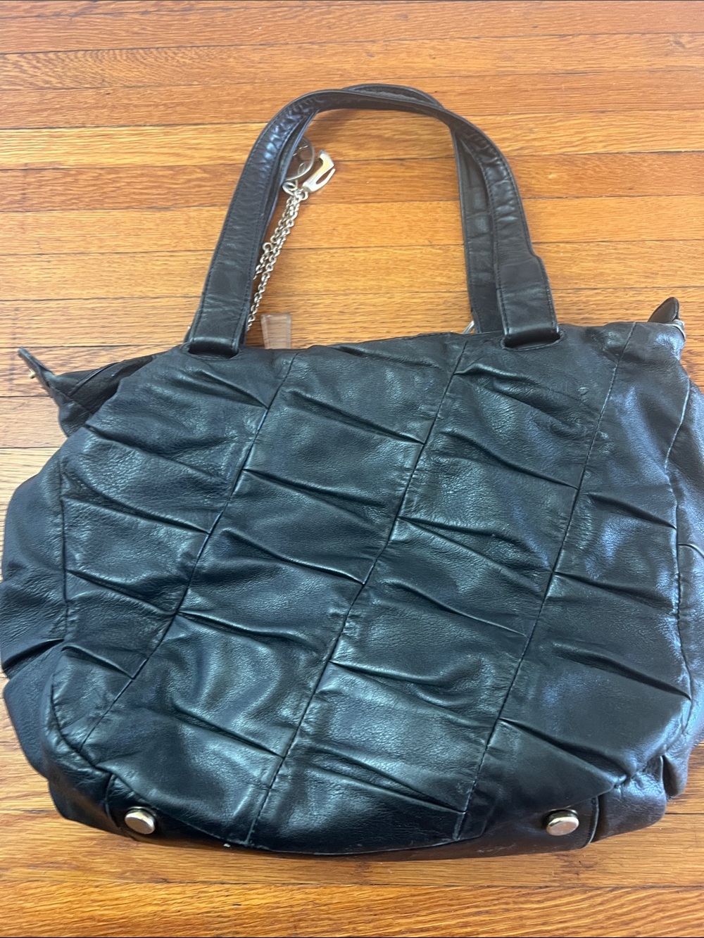 Christian Louboutin Women's Leather Tote with Gold Zipper Accents - Picture 3 of 5